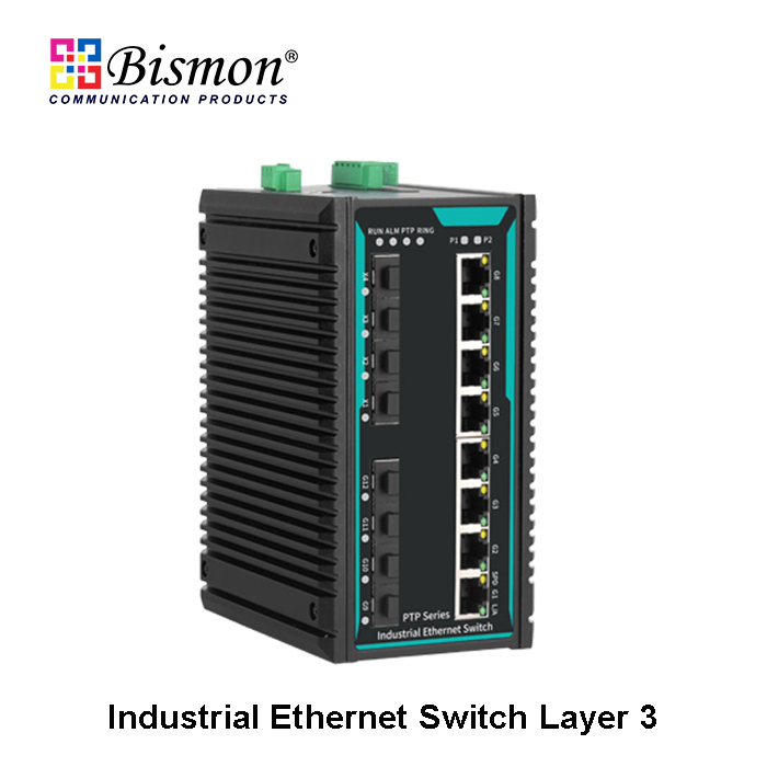 8*10/100/1000Base-T(X) RJ45, 4*10GBase-R SFP+, 4*1000Base-X SFP Managed L3 Industrial switch